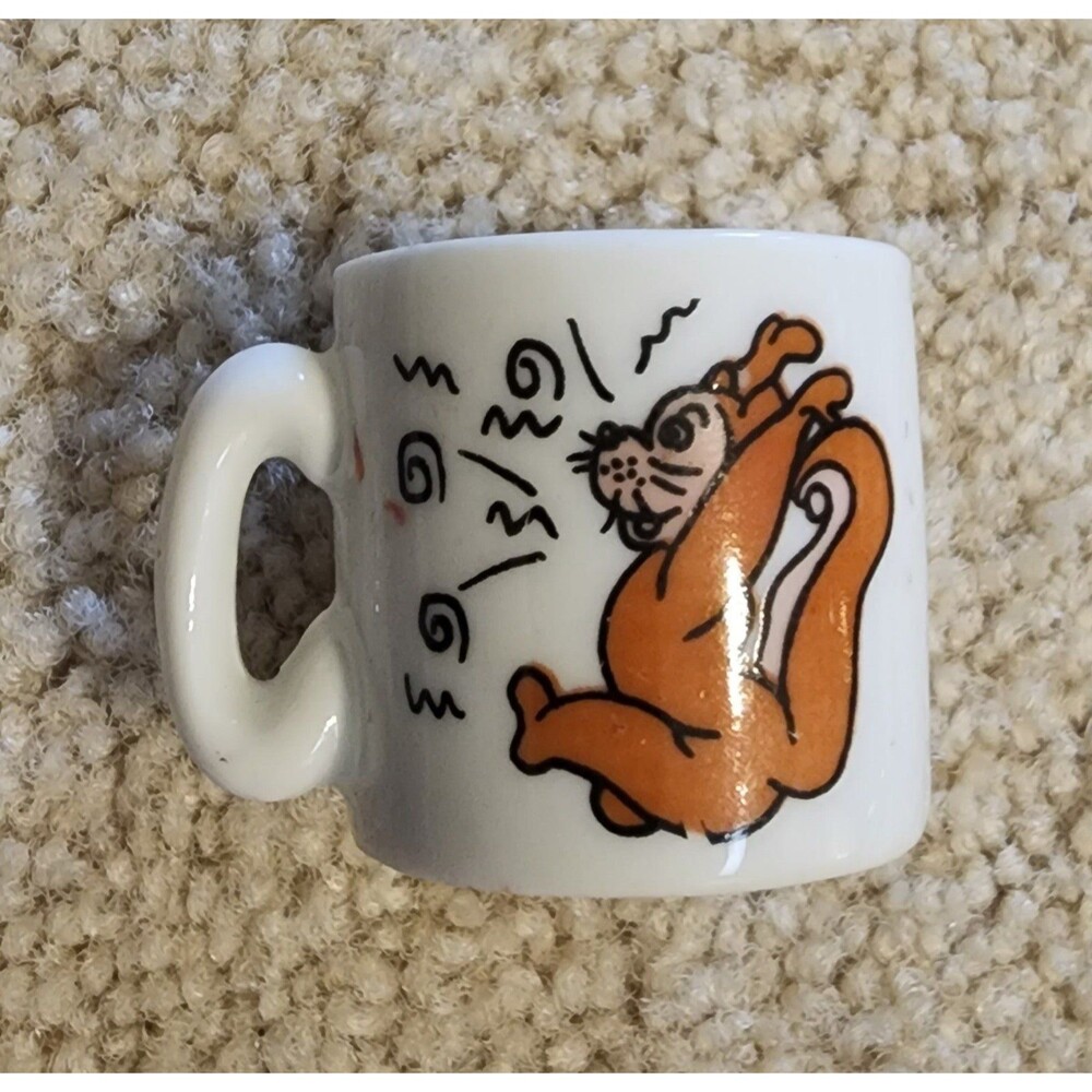 Vintage Miniature Silly Animal Coffee Mug Angry Beaver or Squirrel